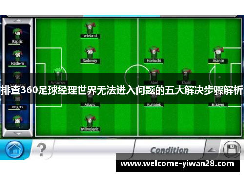 排查360足球经理世界无法进入问题的五大解决步骤解析
